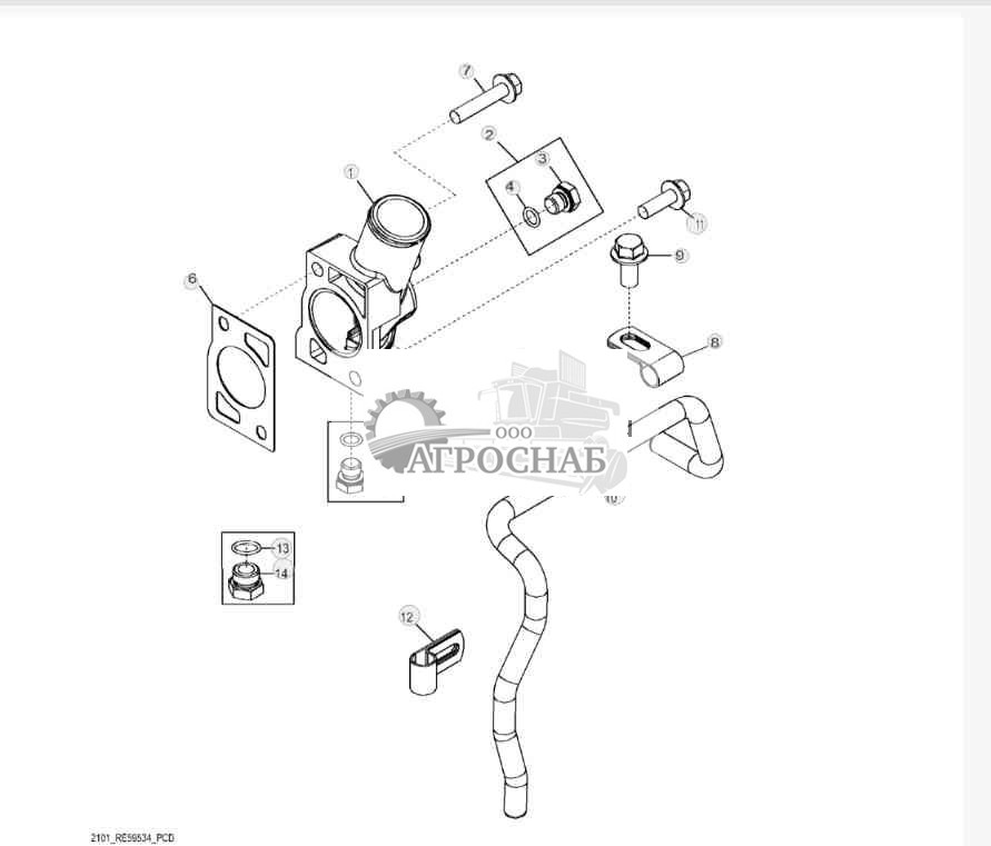 2101 Крышка термостата 